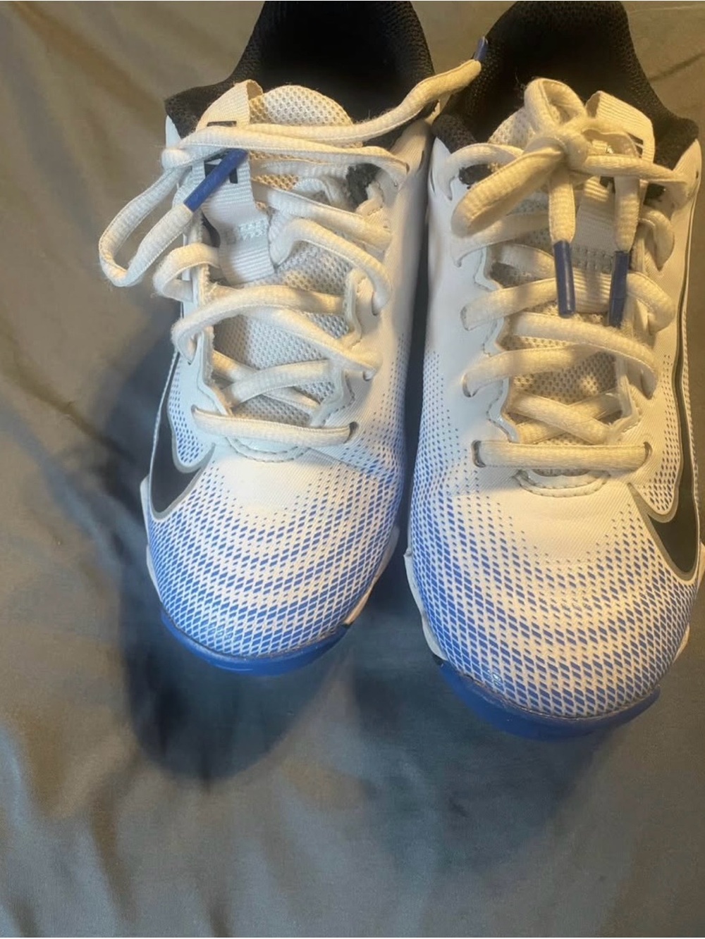 Nike Kids White and Blue Mesh Sneakers